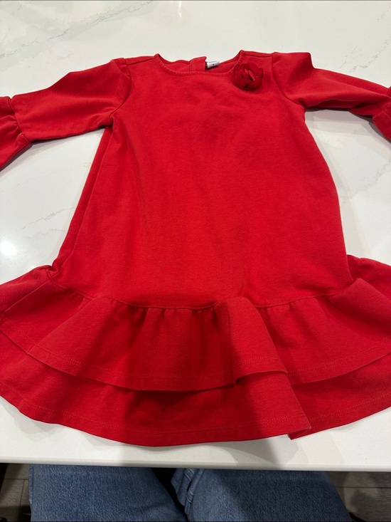 Janie and Jack Other - Janie and Jack Red tiered 3/4 sleeve bell ruffle sleeve dress size 5